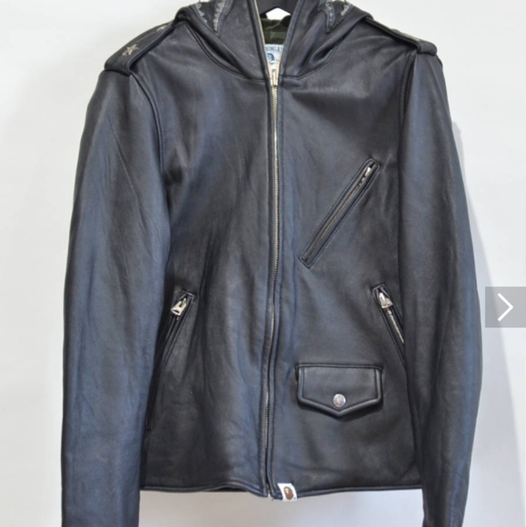 🔥BAPE LEATHER RIDER SHARK JACKET MUST SELL- RETAIL $1500 - Picture 3 of 5